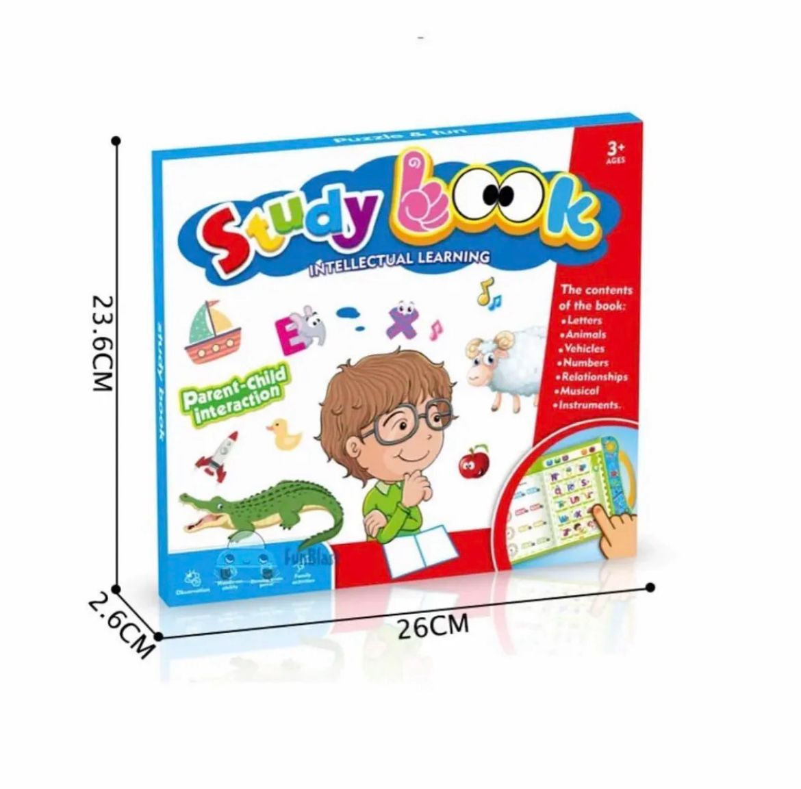 Interactive Intelligence E-Book for Kids I Intellectual Learning & Early Education Phonetic Learning, Alphabets, Numbers, Animals, Fruits, Shapes, Vehicles & Colors I Electronic Sound Teaching Aid for Toddlers.