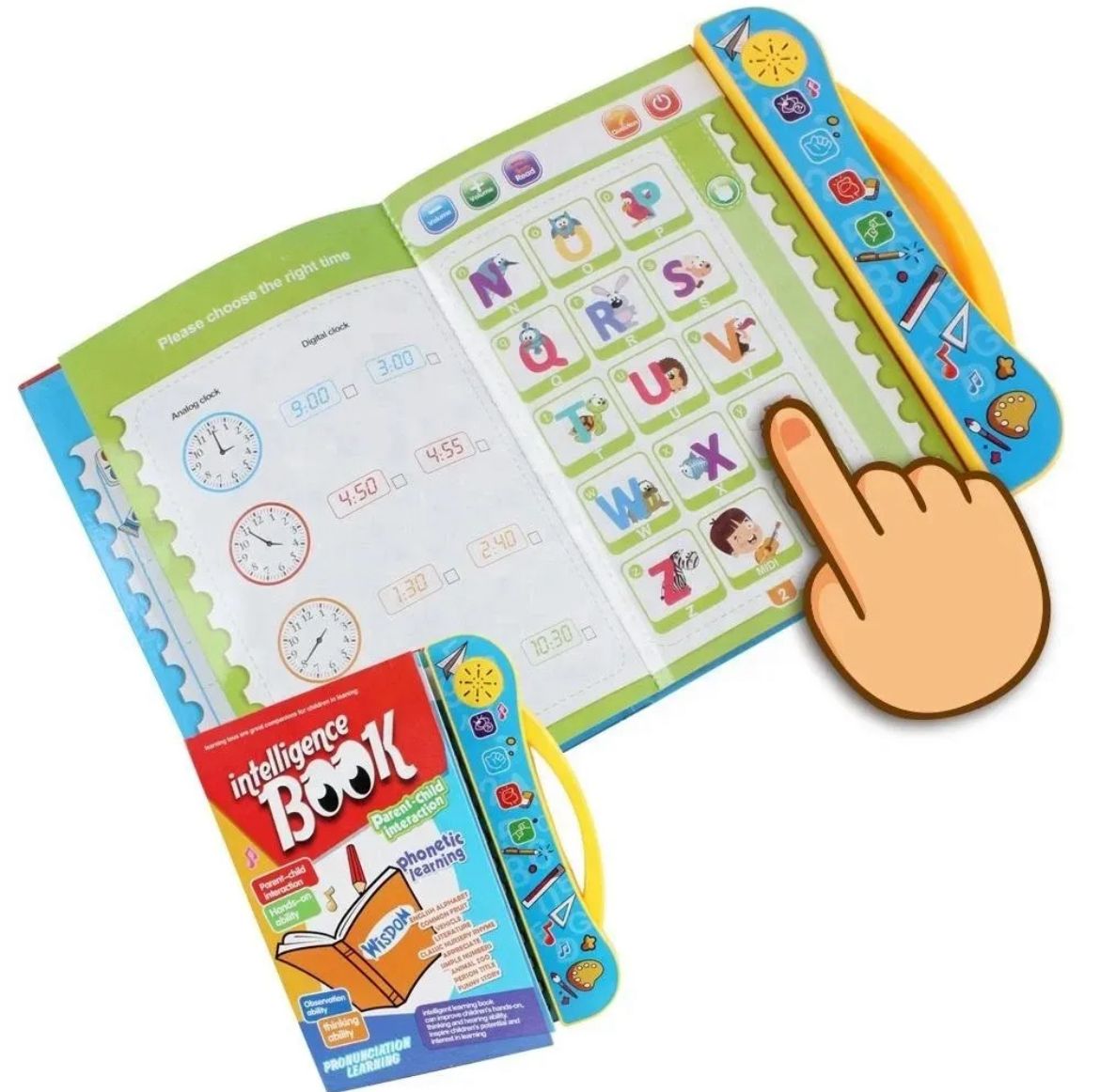 Interactive Intelligence E-Book for Kids I Intellectual Learning & Early Education Phonetic Learning, Alphabets, Numbers, Animals, Fruits, Shapes, Vehicles & Colors I Electronic Sound Teaching Aid for Toddlers.