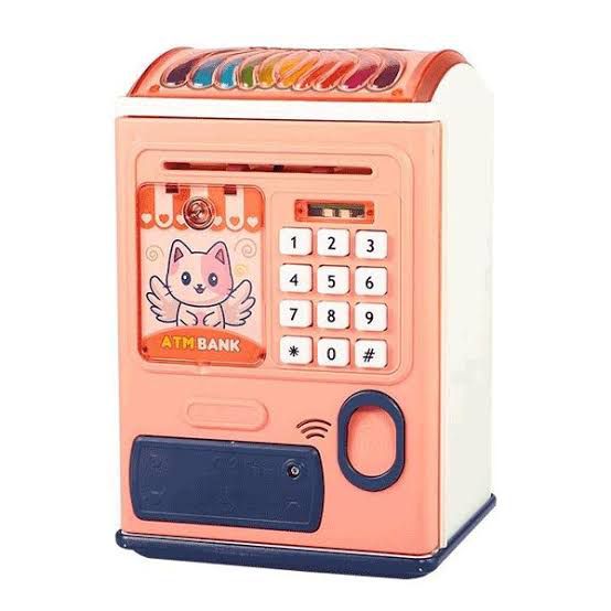 Kids Mini Electronic ATM. Children Digital Coins Cash saving Mini ATM Machine With Attach Fingerprint.
