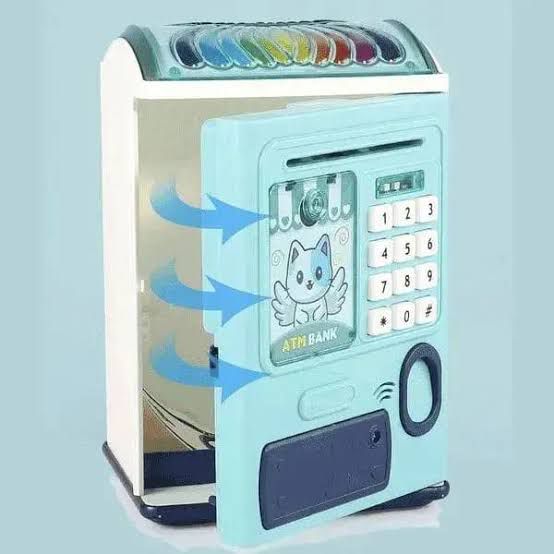 Kids Mini Electronic ATM. Children Digital Coins Cash saving Mini ATM Machine With Attach Fingerprint.