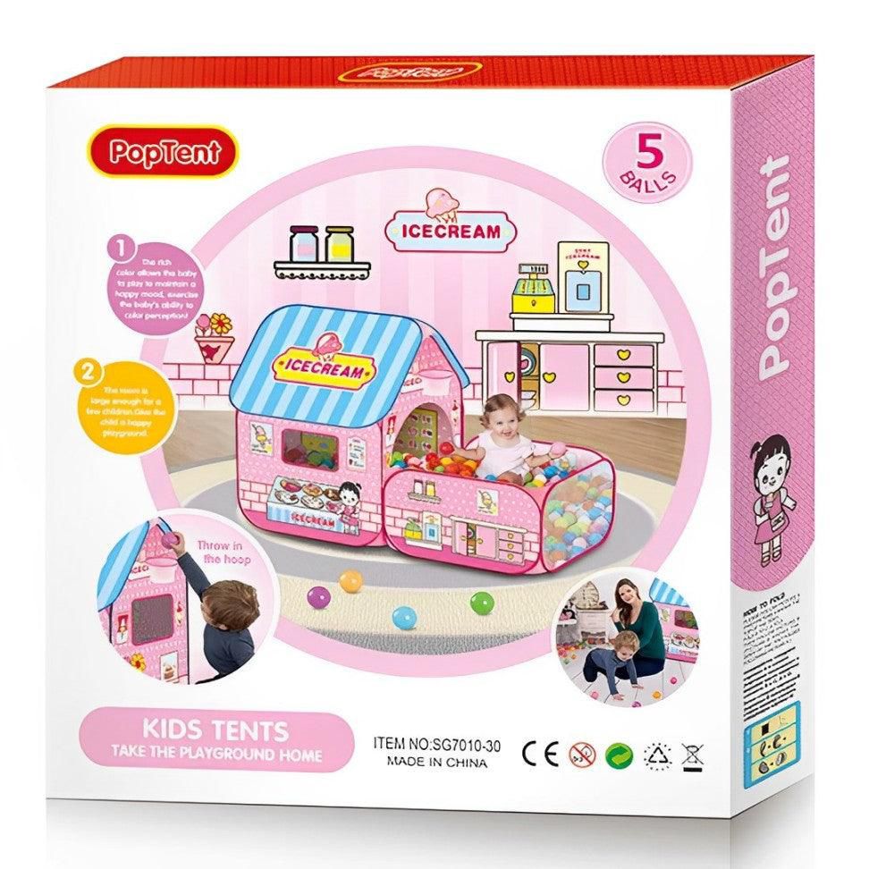 Wisdom House Kids Pop Up Tent Playhouse in Yellow and Pink - Indoor Outdoor Fun