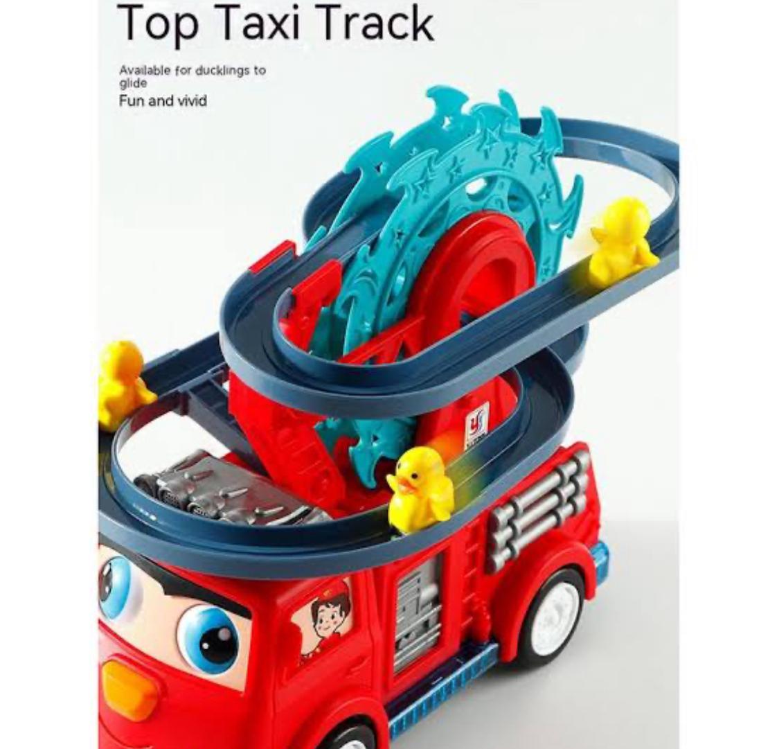 Small Duck children Stairs Toy and attach Car with Light and Music toy Play Full Roller Coaster  Toy. Fun Duck Stair Climbing Toy For Toddlers And Kids.