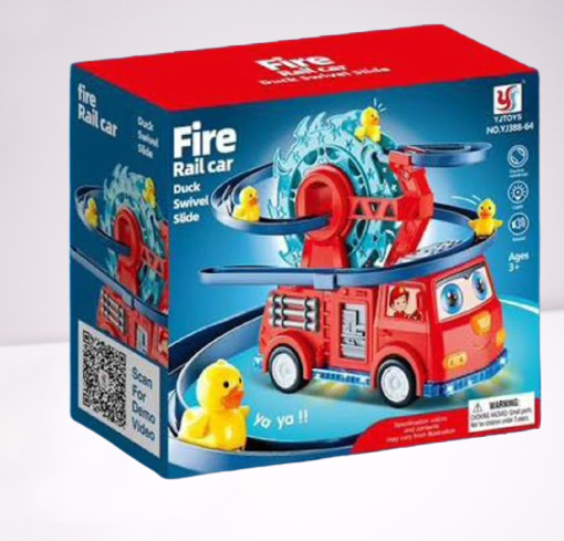 Small Duck children Stairs Toy and attach Car with Light and Music toy Play Full Roller Coaster  Toy. Fun Duck Stair Climbing Toy For Toddlers And Kids.