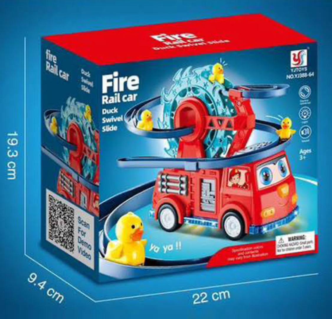 Small Duck children Stairs Toy and attach Car with Light and Music toy Play Full Roller Coaster  Toy. Fun Duck Stair Climbing Toy For Toddlers And Kids.