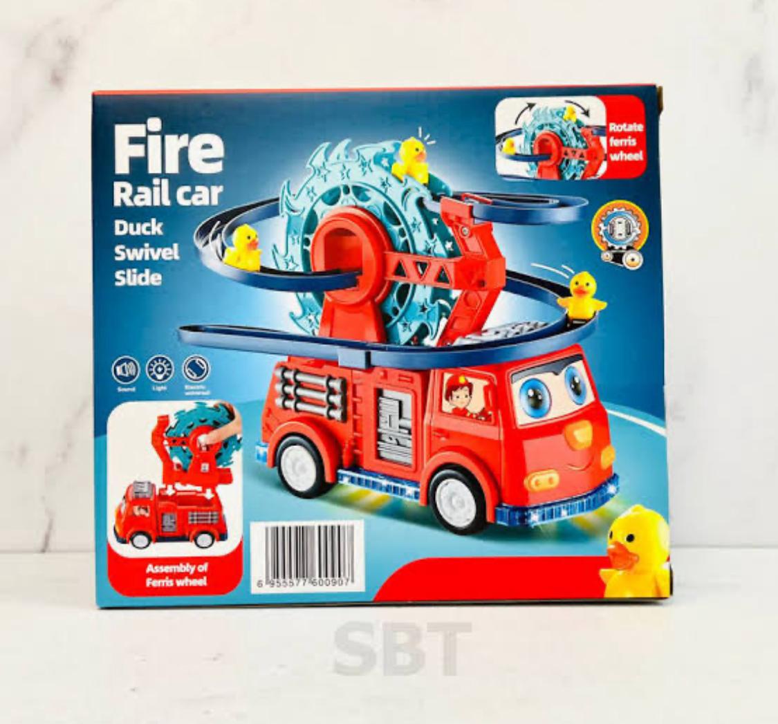 Small Duck children Stairs Toy and attach Car with Light and Music toy Play Full Roller Coaster  Toy. Fun Duck Stair Climbing Toy For Toddlers And Kids.