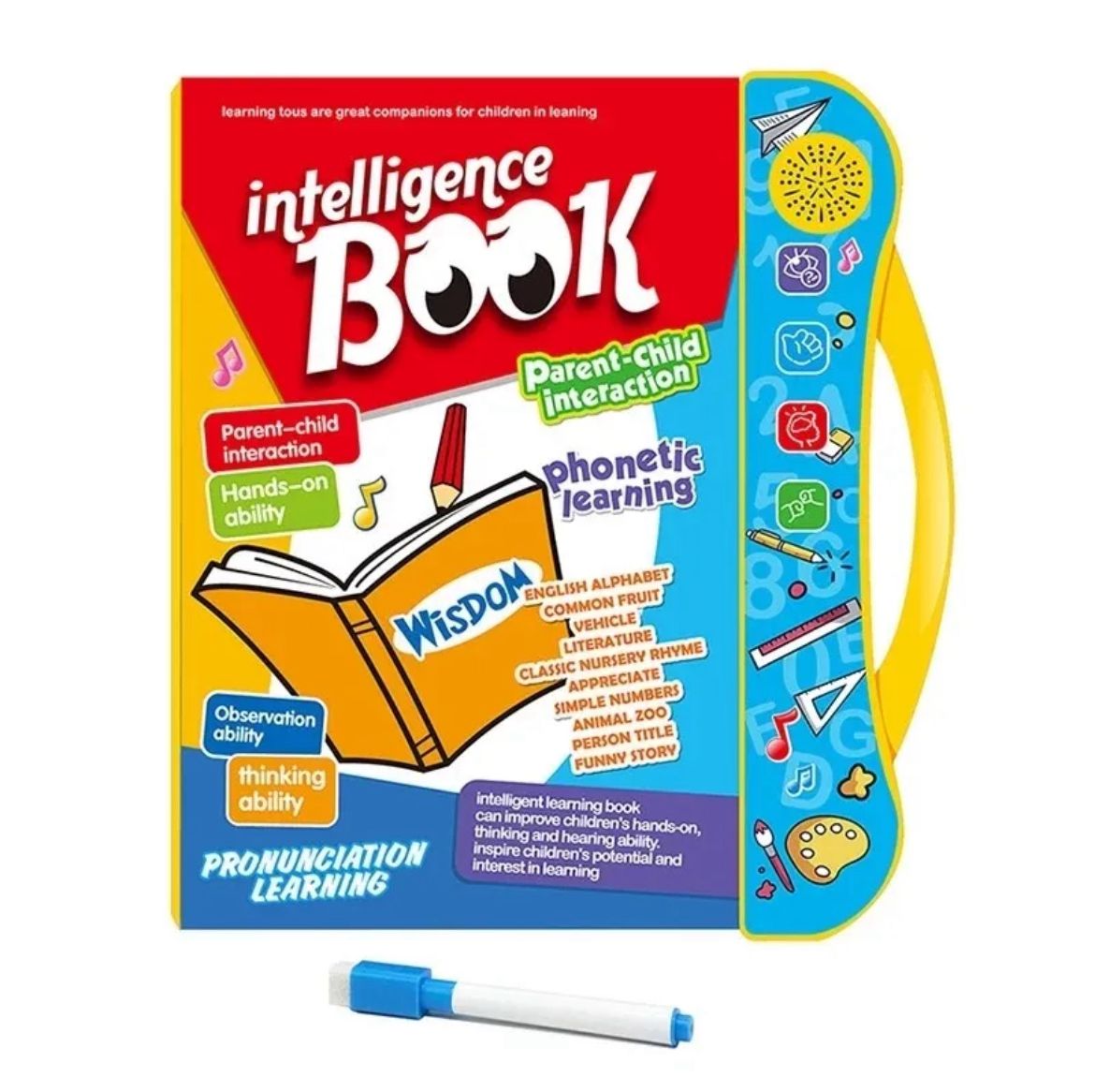 Interactive Intelligence E-Book for Kids I Intellectual Learning & Early Education Phonetic Learning, Alphabets, Numbers, Animals, Fruits, Shapes, Vehicles & Colors I Electronic Sound Teaching Aid for Toddlers.