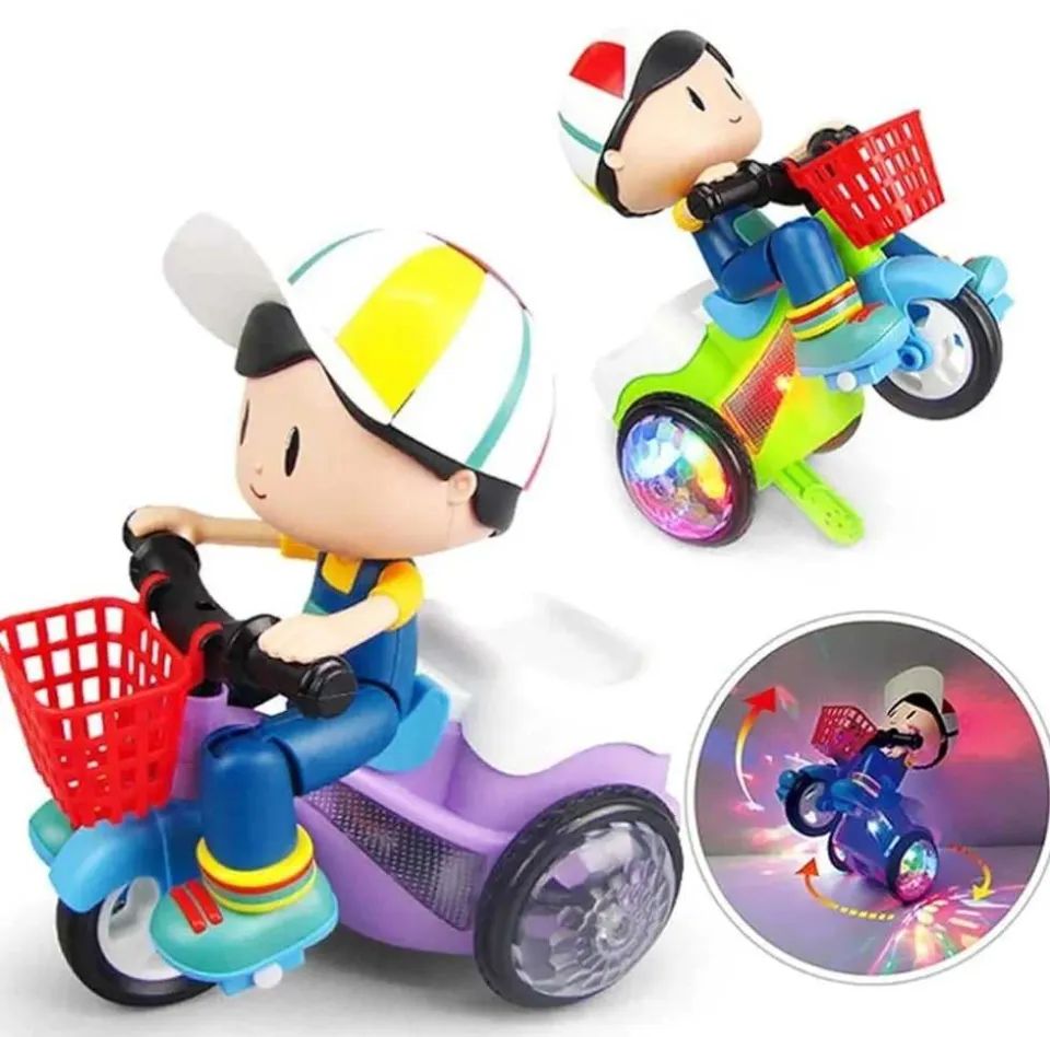 Children's Stunt Tricycle With LED Lights and Musical Toy For Kids. Musical Stunt Tricycle Toy.