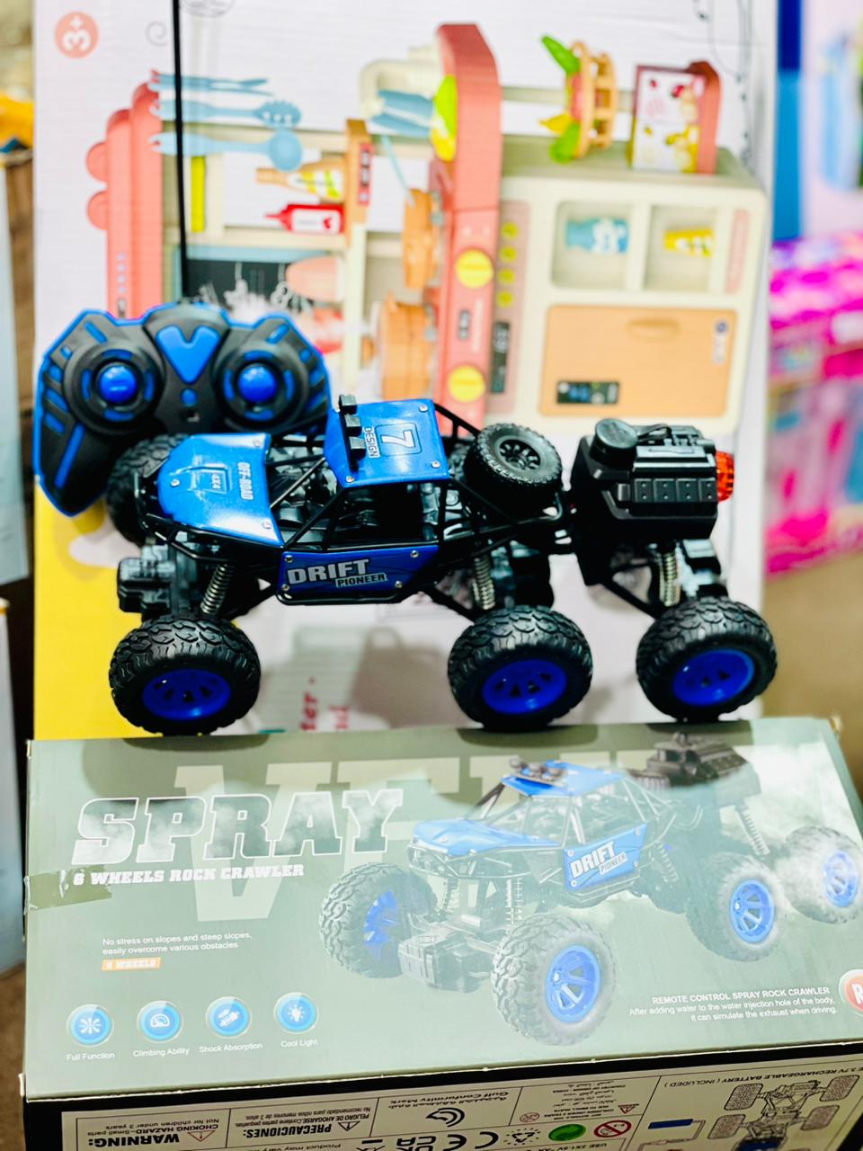 Best RC Metalic Monster truck with 6 wheels and smoke. In Three different colours. High finishing Best RC cars.