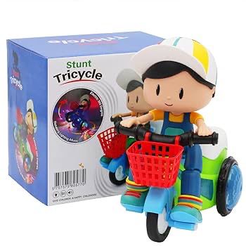 Children's Stunt Tricycle With LED Lights and Musical Toy For Kids. Musical Stunt Tricycle Toy.
