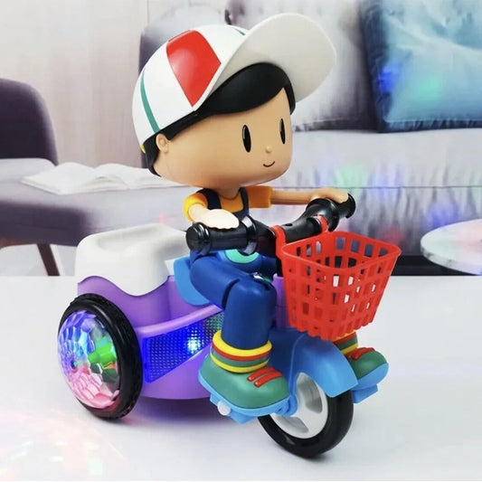 Children's Stunt Tricycle With LED Lights and Musical Toy For Kids. Musical Stunt Tricycle Toy.